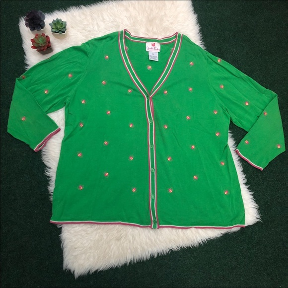 QVC Quacker Factory Embroidered V Neck Cardigan - Picture 4 of 16
